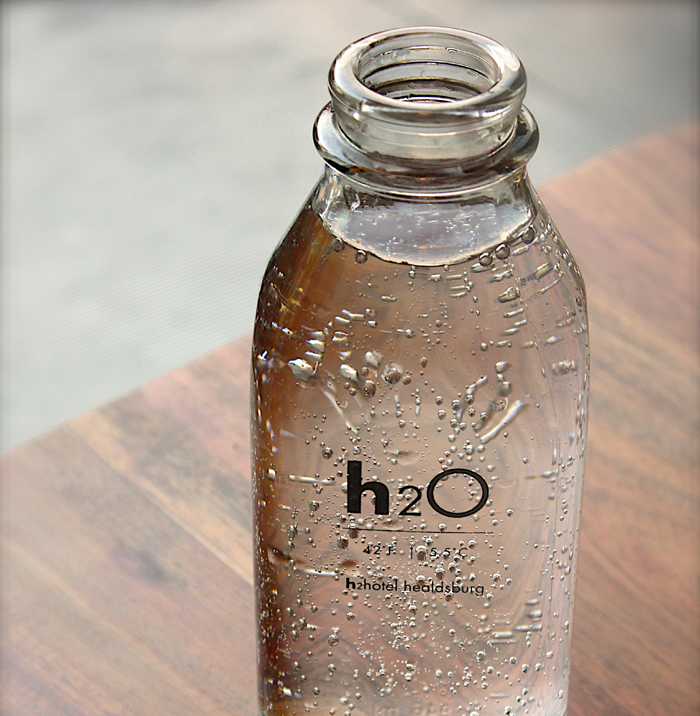 Water in a glass bottle