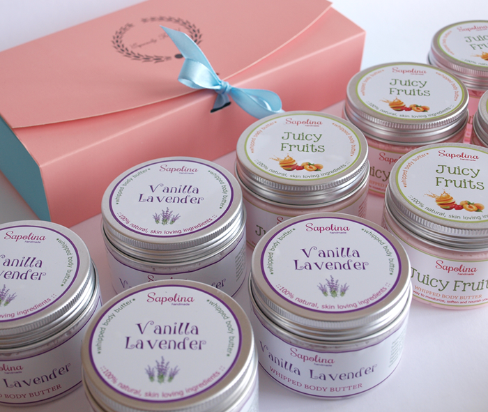 Handmade Whipped Body Butter with a box